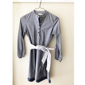 Anthropologie Light Gray Chambray Shirt Dress XXS